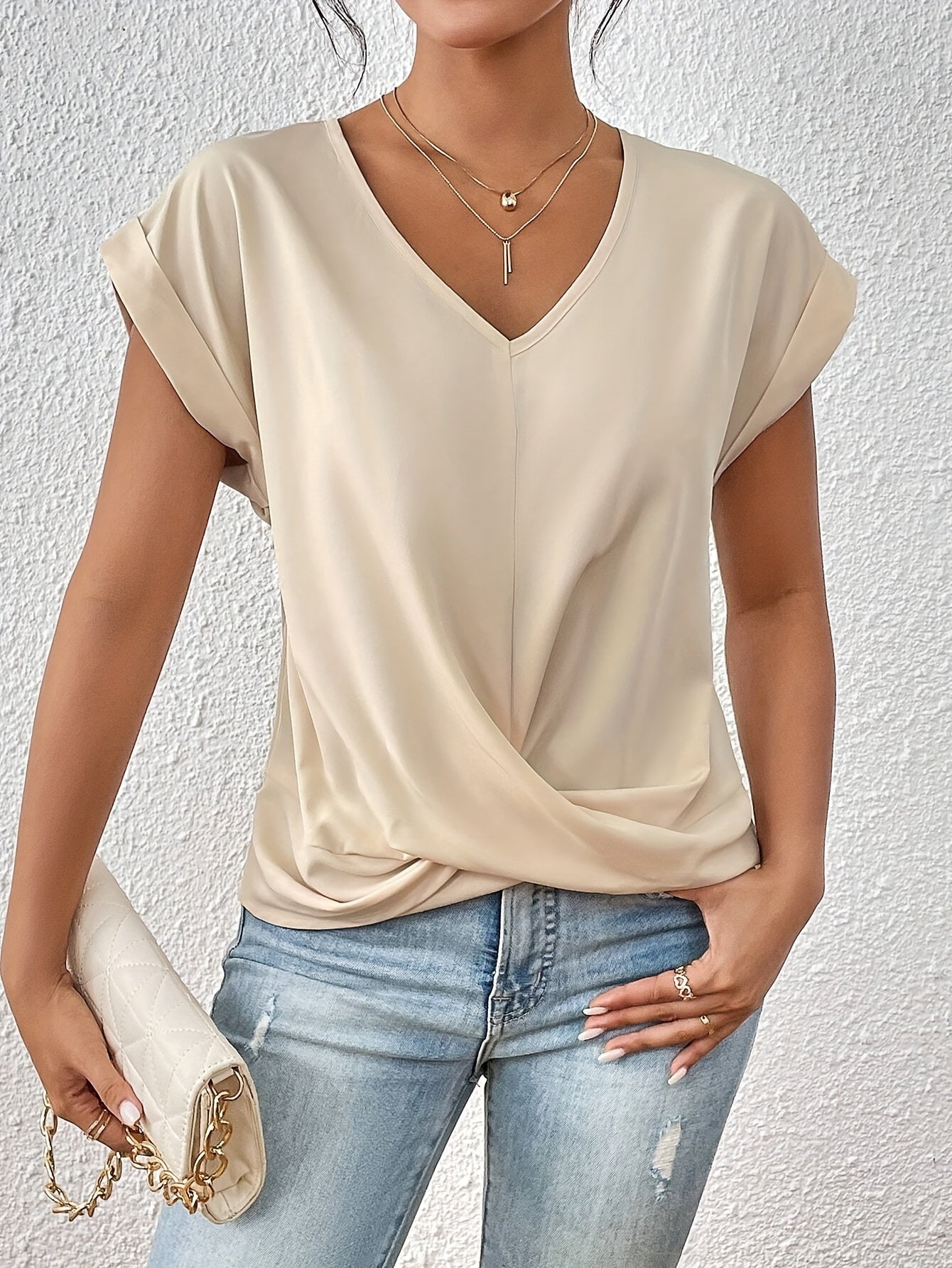 Cleo - Casual T-shirt met sweetheart halslijn