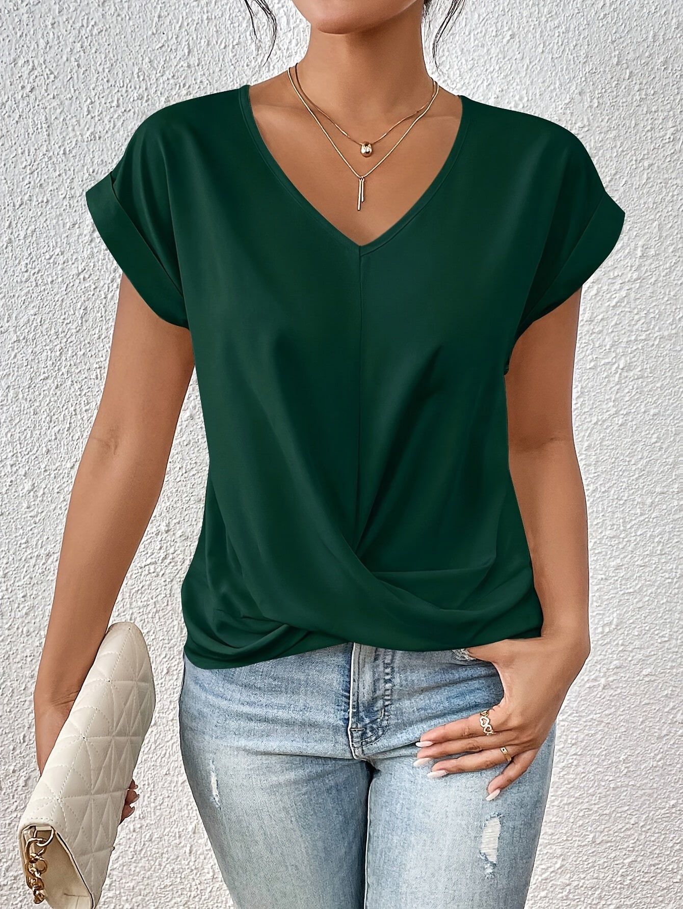 Cleo - Casual T-shirt met sweetheart halslijn