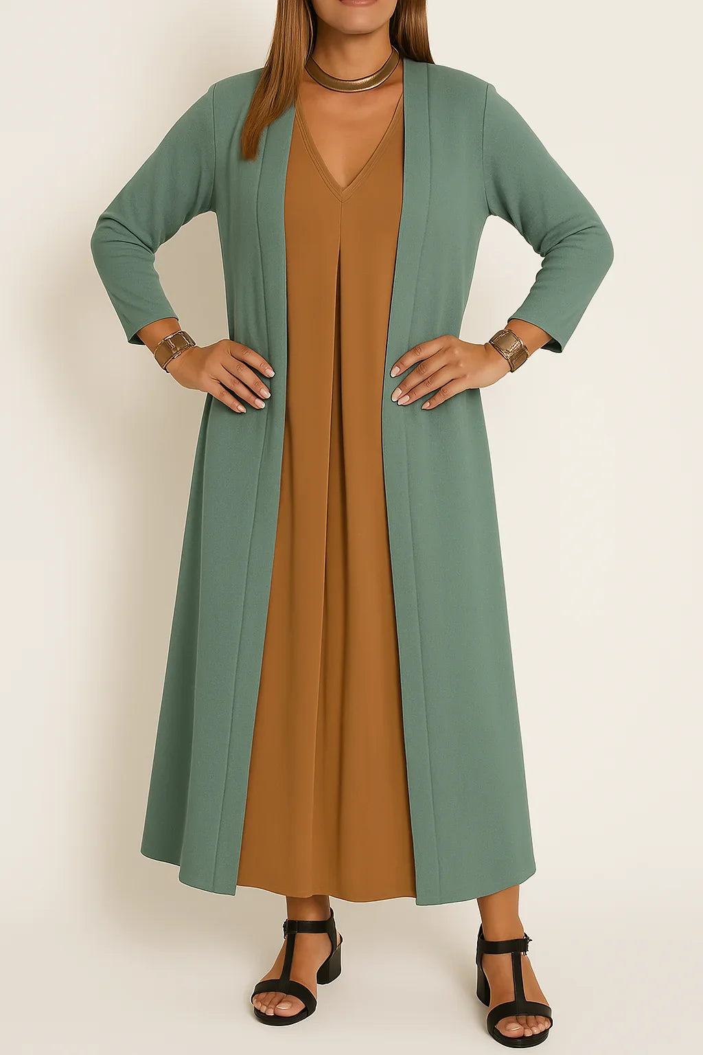 Lyvazza™ - Elegant long dress + matching cardigan FREE