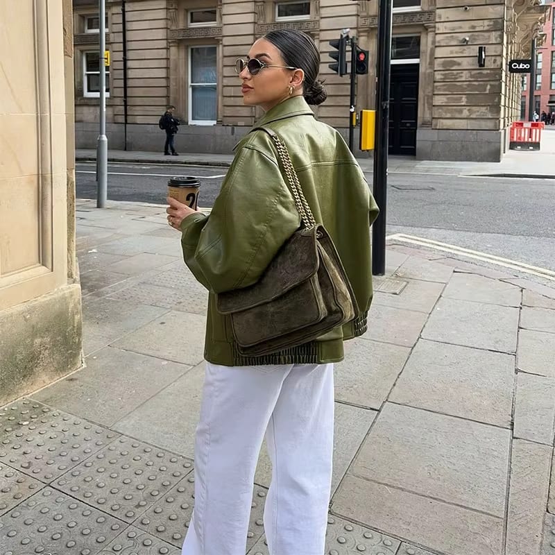 Simone - Oversized Leren Jas