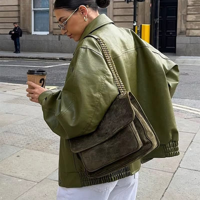 Simone - Oversized Leren Jas